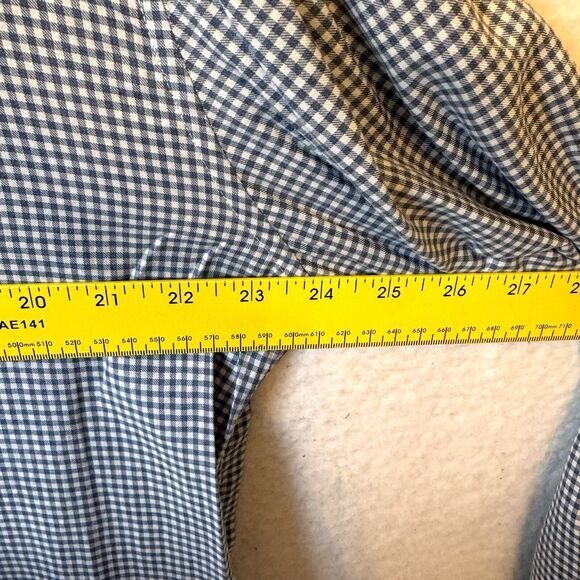 Theory Men's‎ Button Down Shirt XL Blue Gingham 100% Cotton Long Sleeve Collared - Picture 12 of 12